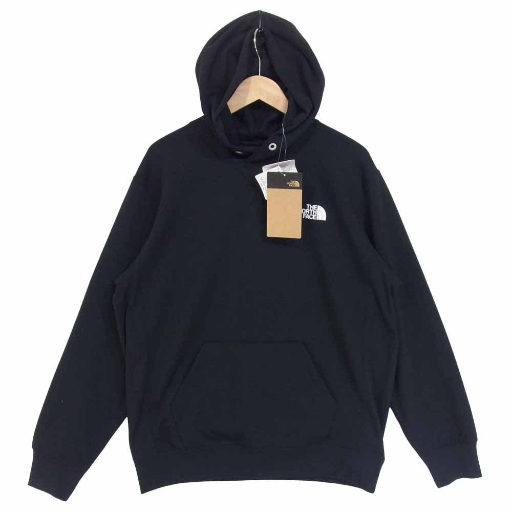 THE NORTH FACE ノースフェイス NT12142 国内正規品 BACK SQUARE LOGO HOODIE バック スクエアロゴ フーディー スウェットパーカー ブラック系 L【新古品】【未使用】【中古】
