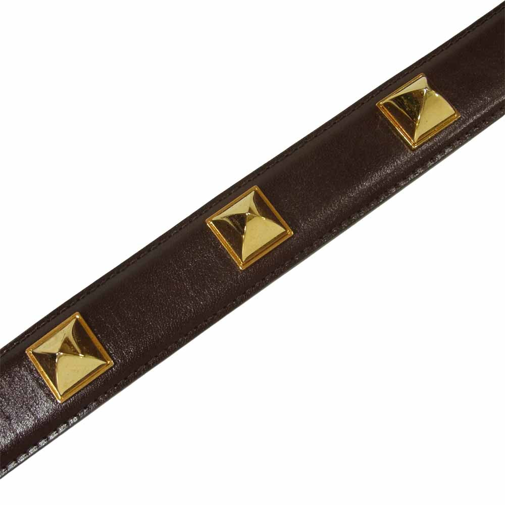 UNDERCOVER アンダーカバー 21SS UC1A4W05 3連角カンピラミッド スタッズ レザー ベルト ブラウン系 32【中古】