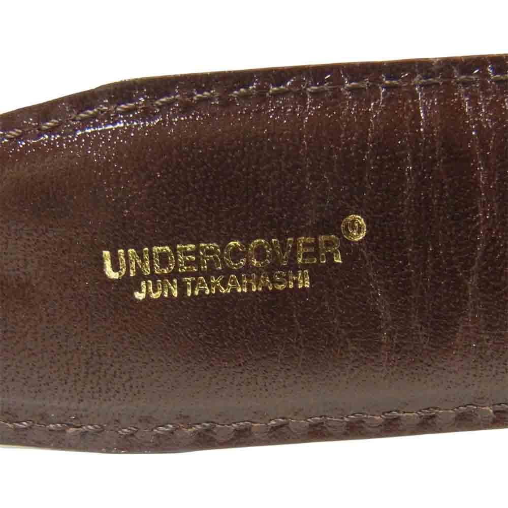 UNDERCOVER アンダーカバー 21SS UC1A4W05 3連角カンピラミッド スタッズ レザー ベルト ブラウン系 32【中古】