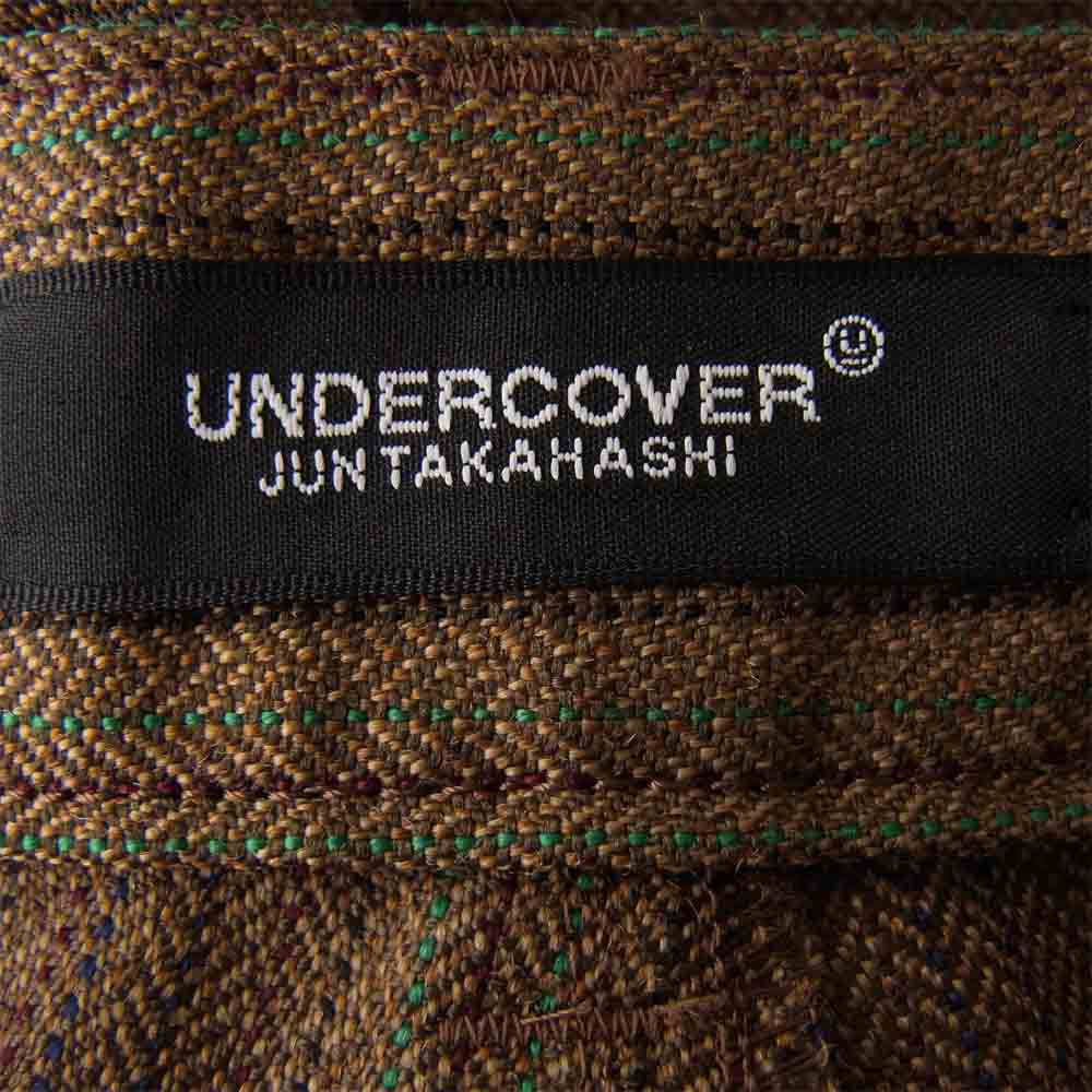 UNDERCOVER アンダーカバー 21SS UC1A4501-2 Wチェック前後異素材ワークPT パンツ ブラウン系 1【新古品】【未使用】【中古】