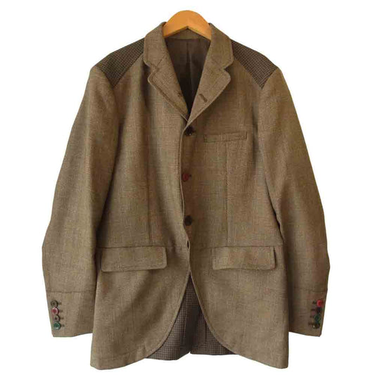 UNDERCOVER アンダーカバー 21SS UC1A4101-2 チェックウエスト切替三つボタンジャケット ブラウン系 2【新古品】【未使用】【中古】