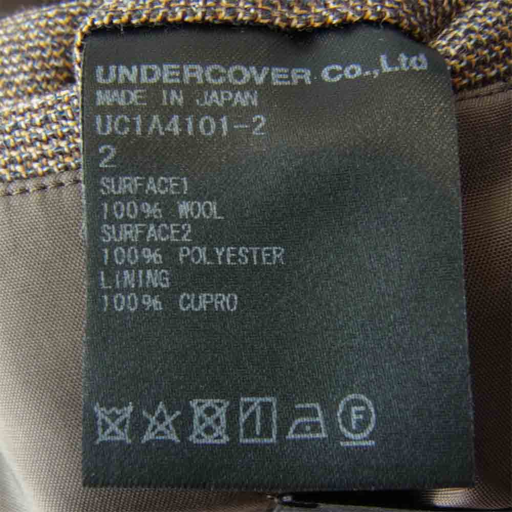 UNDERCOVER アンダーカバー 21SS UC1A4101-2 チェックウエスト切替三つボタンジャケット ブラウン系 2【新古品】【未使用】【中古】