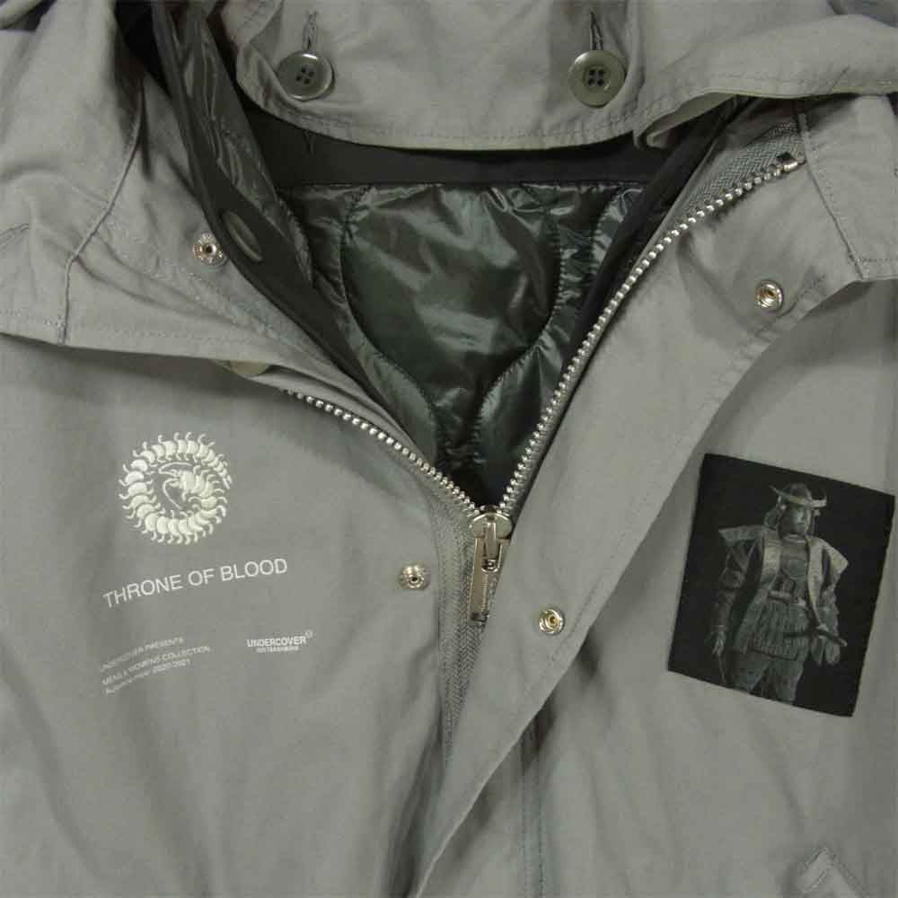 UNDERCOVER アンダーカバー 20AW UCZ4311 Black Patched & Embroidered Parka 蜘蛛巣城コラボ モッズ コート グレー系 2【極上美品】【中古】