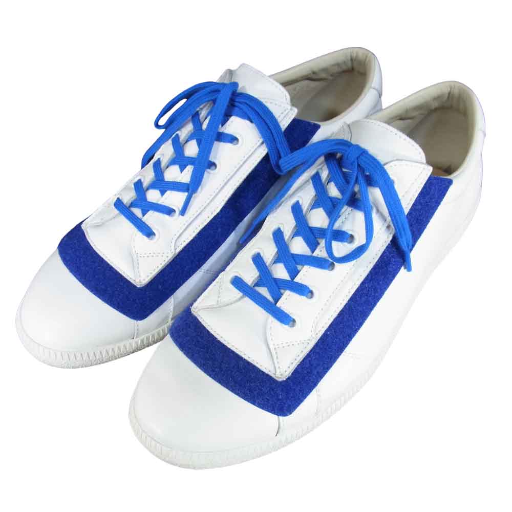 MAISON MARGIELA メゾンマルジェラ レザー スリッポン スニーカー イタリア製 ホワイト×ブルー系 43【中古】