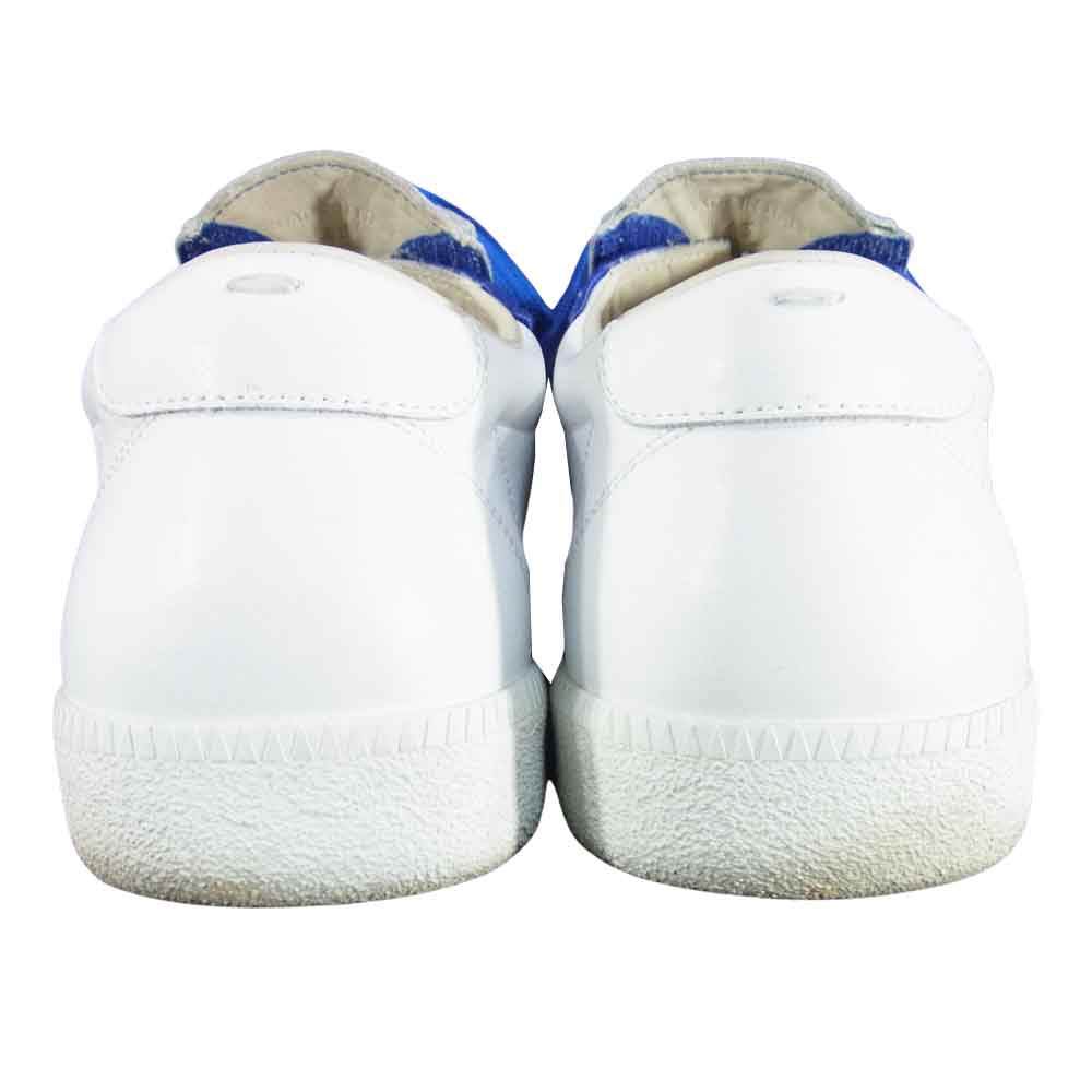 MAISON MARGIELA メゾンマルジェラ レザー スリッポン スニーカー イタリア製 ホワイト×ブルー系 43【中古】