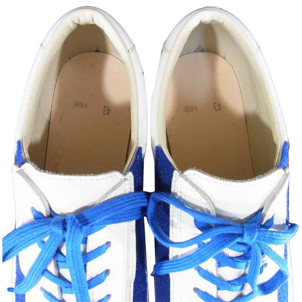 MAISON MARGIELA メゾンマルジェラ レザー スリッポン スニーカー イタリア製 ホワイト×ブルー系 43【中古】