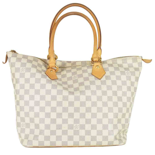 LOUIS VUITTON ルイ・ヴィトン N51185 ダミエ アズール サレヤMM トート ハンド バッグ オフホワイト×グレー系【中古】