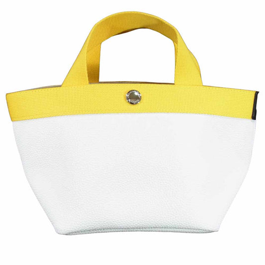 Herve Chapelier エルベ・シャプリエ 701GP リュクス 舟形 トートバッグ イエロー×ホワイト S【美品】【中古】