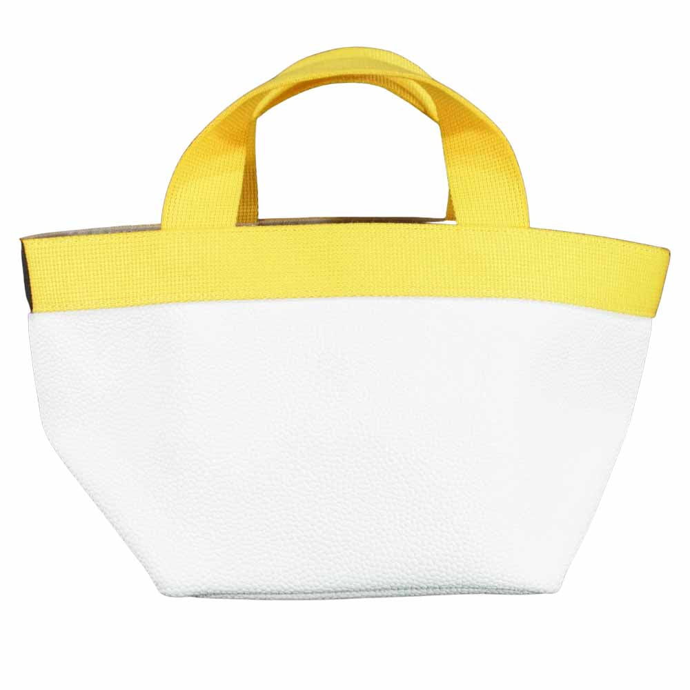 Herve Chapelier エルベ・シャプリエ 701GP リュクス 舟形 トートバッグ イエロー×ホワイト S【美品】【中古】