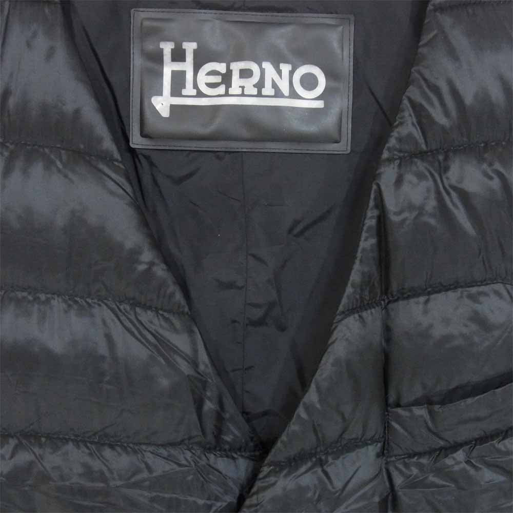 Herno ヘルノ PI0334U 国内正規品 ウルトラライト ダウン ダブル ブレスト ジレ ブラック系 50【中古】