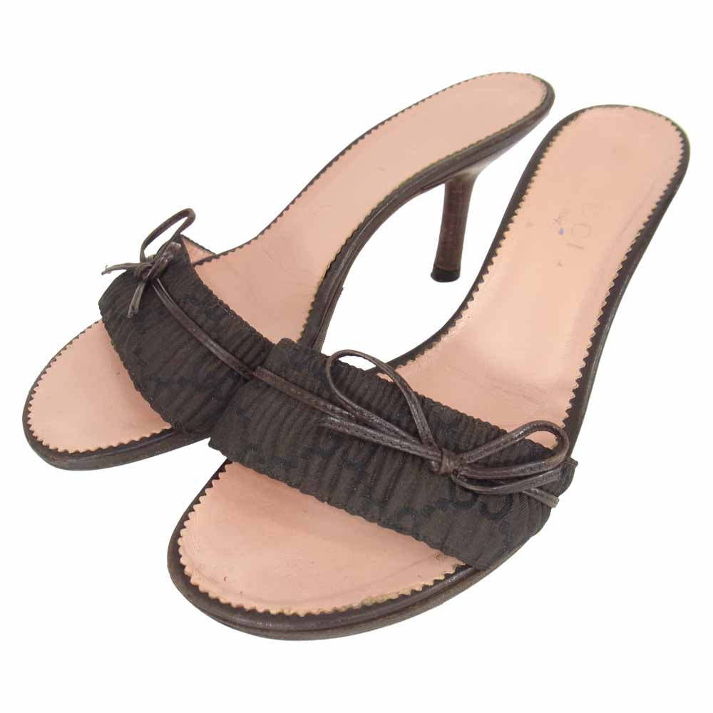 GUCCI グッチ サンダル ミュール ブラウン系 36 1/2 C【中古】
