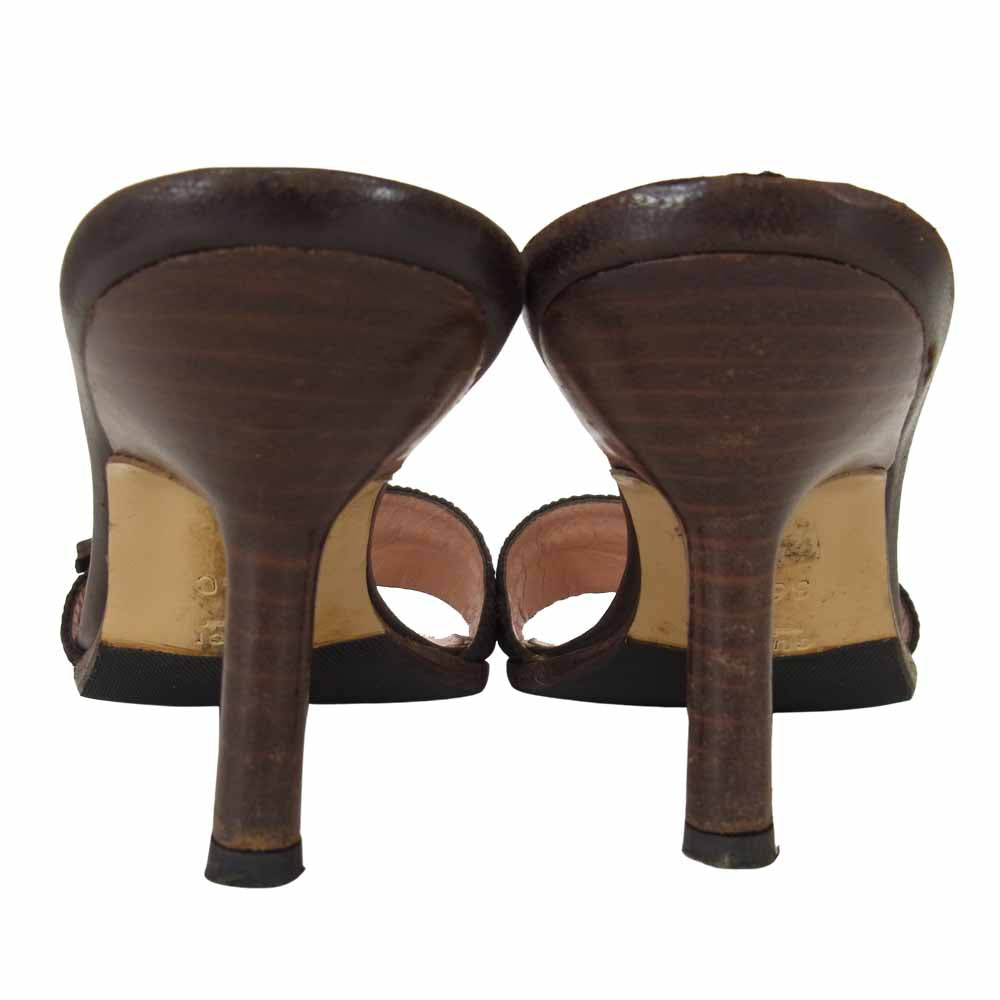 GUCCI グッチ サンダル ミュール ブラウン系 36 1/2 C【中古】