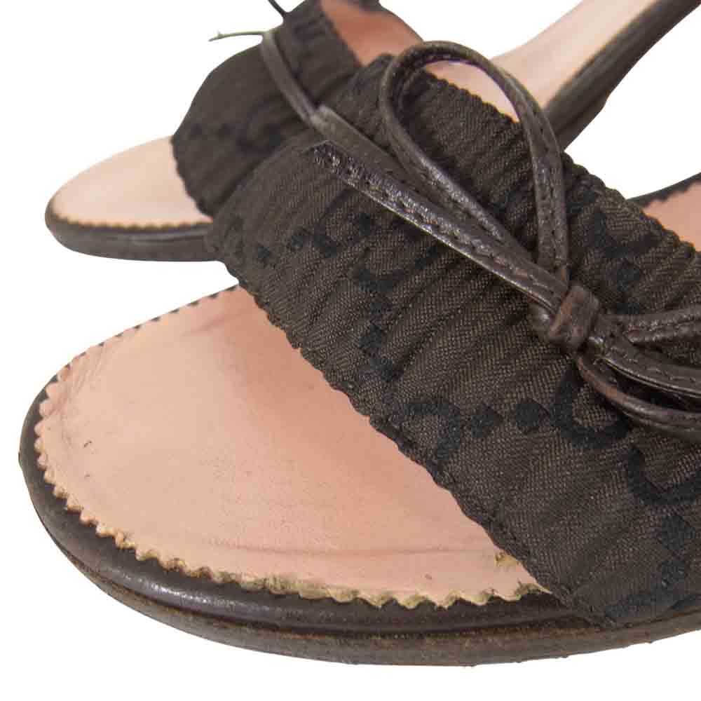 GUCCI グッチ サンダル ミュール ブラウン系 36 1/2 C【中古】