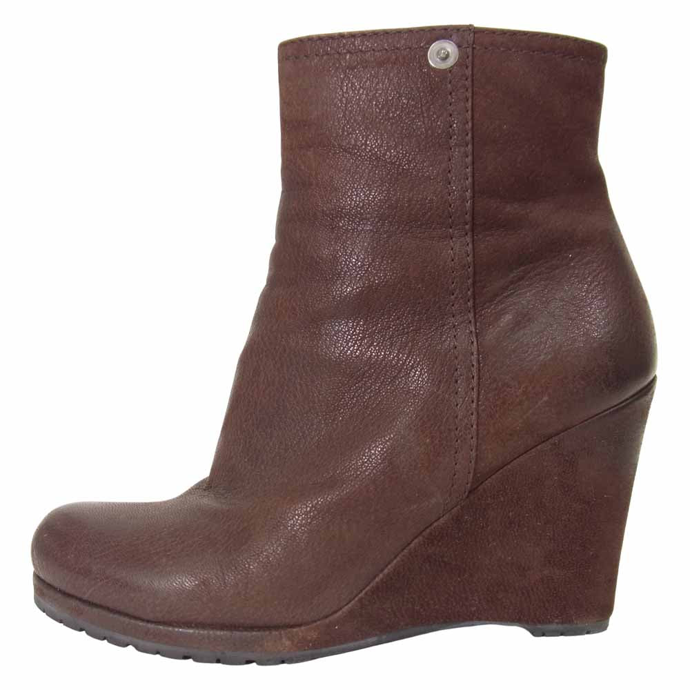 PRADA プラダ サイドジップ ヒール ショート ブーツ ブラウン系 37 1/2【中古】
