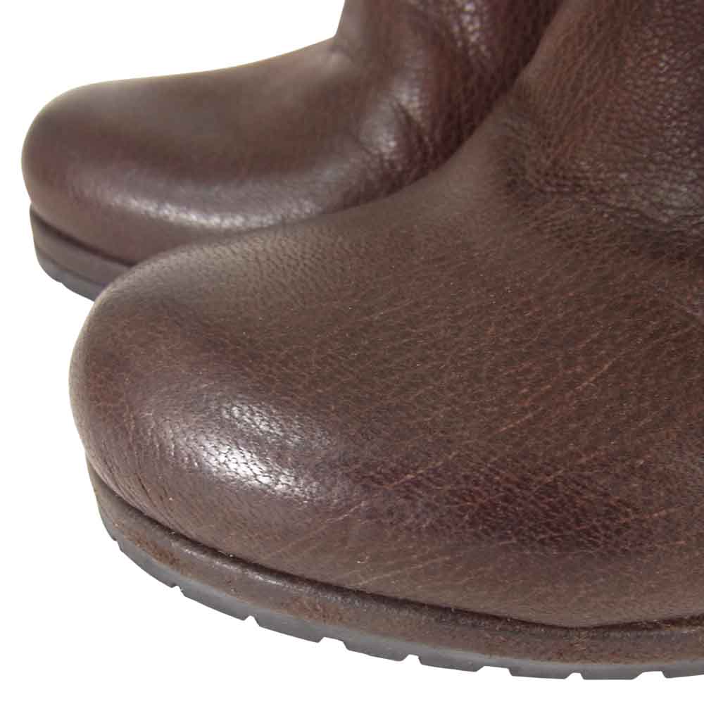 PRADA プラダ サイドジップ ヒール ショート ブーツ ブラウン系 37 1/2【中古】