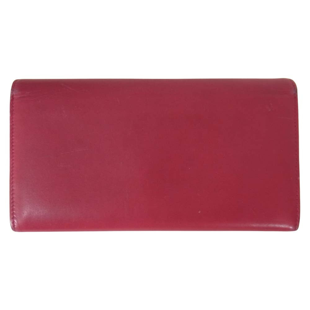 SAINT LAURENT サンローラン 315861 クラシックマーキング レザー ロング ウォレット レッド系【中古】