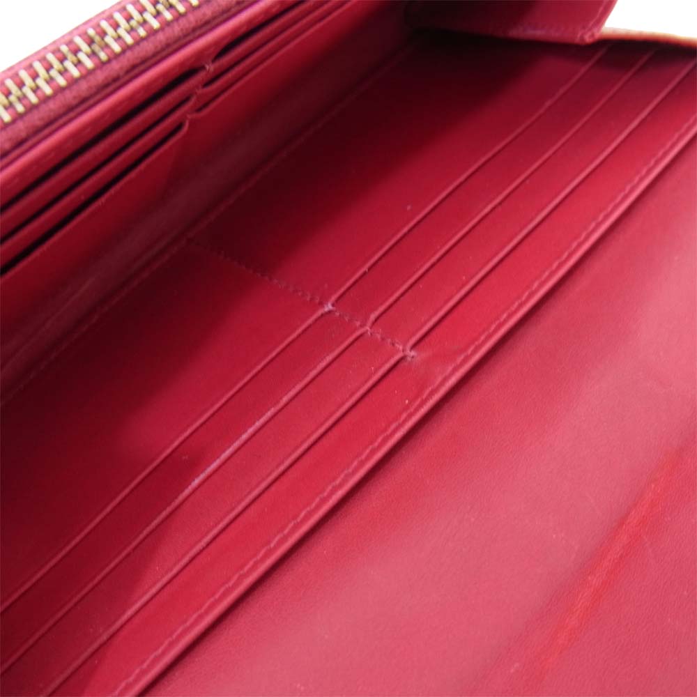 SAINT LAURENT サンローラン 315861 クラシックマーキング レザー ロング ウォレット レッド系【中古】