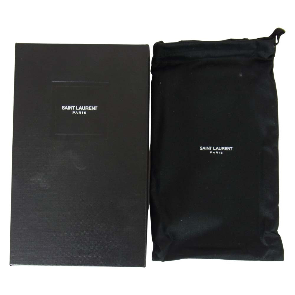SAINT LAURENT サンローラン 315861 クラシックマーキング レザー ロング ウォレット レッド系【中古】