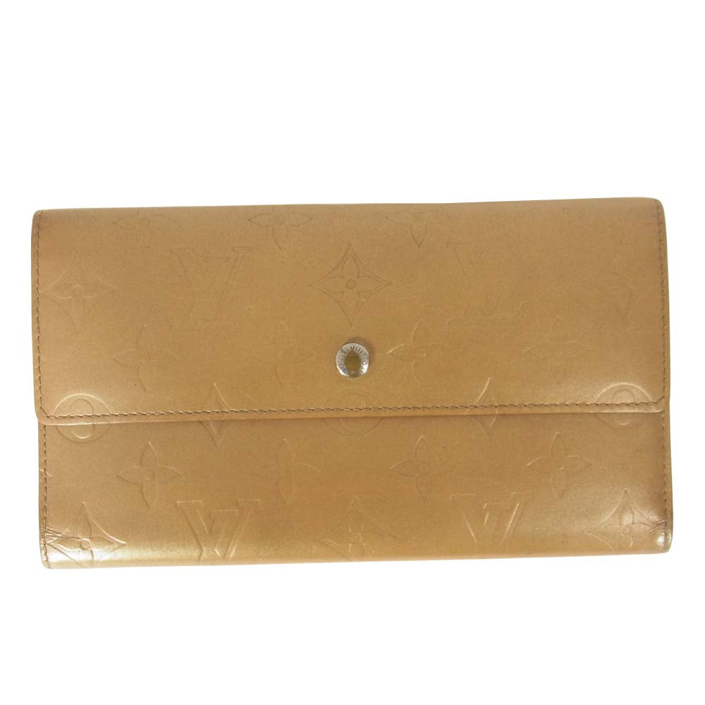 LOUIS VUITTON ルイ・ヴィトン M65107 ポルトトレゾール インターナショナル モノグラム マット アンブレ 長財布 ベージュ系【中古】