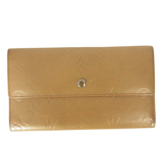 LOUIS VUITTON ルイ・ヴィトン M65107 ポルトトレゾール インターナショナル モノグラム マット アンブレ 長財布 ベージュ系【中古】