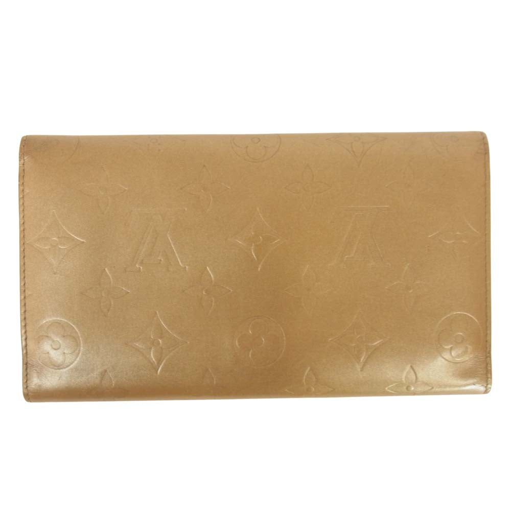 LOUIS VUITTON ルイ・ヴィトン M65107 ポルトトレゾール インターナショナル モノグラム マット アンブレ 長財布 ベージュ系【中古】