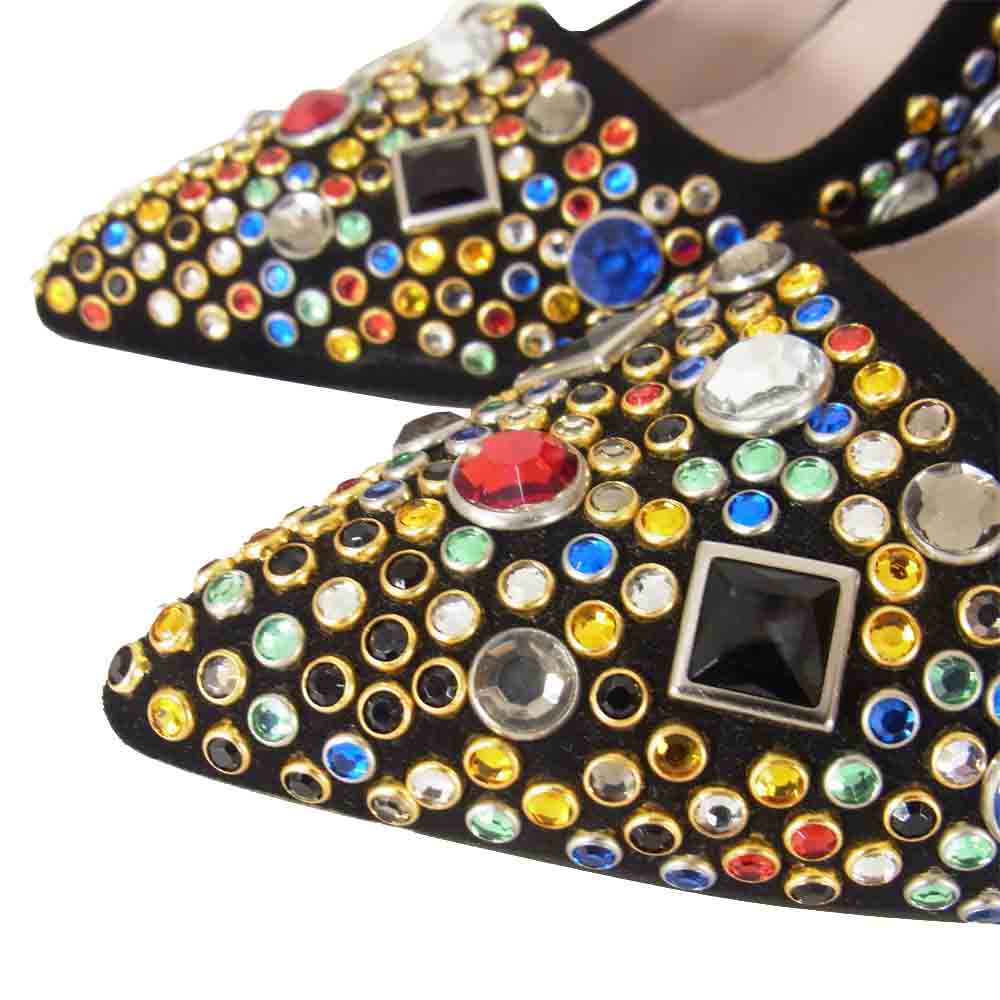 MIUMIU ミュウミュウ ラインストーン パンプス マルチカラー系 37 1/2【中古】