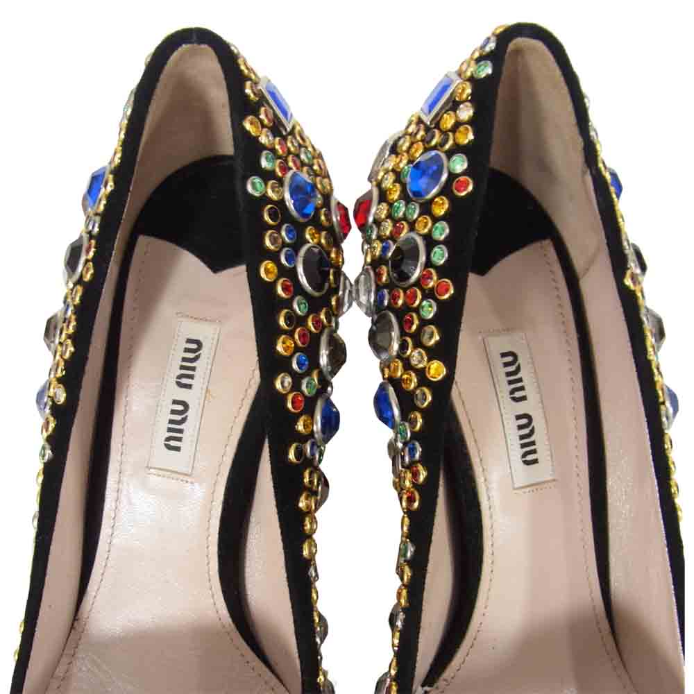 MIUMIU ミュウミュウ ラインストーン パンプス マルチカラー系 37 1/2【中古】