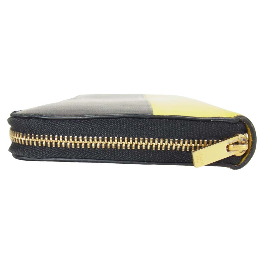 CELINE セリーヌ バイカラー ラウンドジップ 長財布 イエロー系【中古】