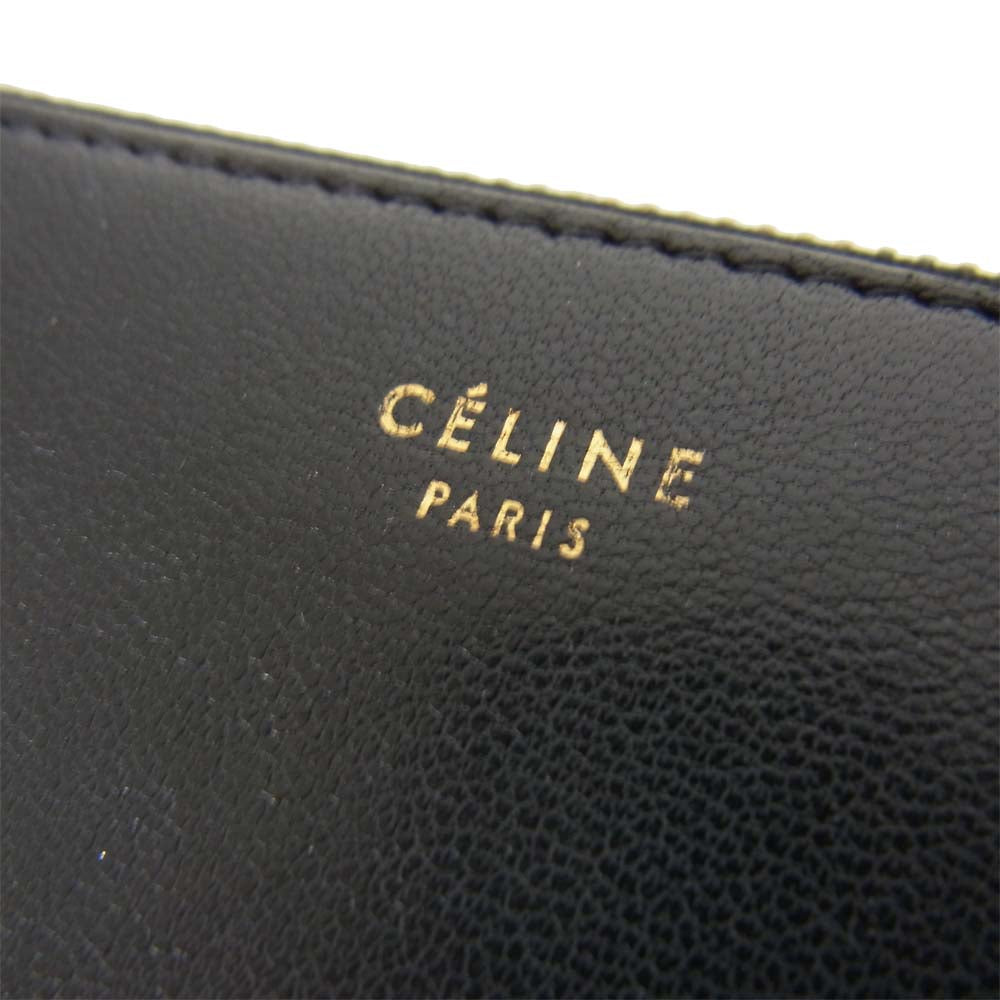 CELINE セリーヌ バイカラー ラウンドジップ 長財布 イエロー系【中古