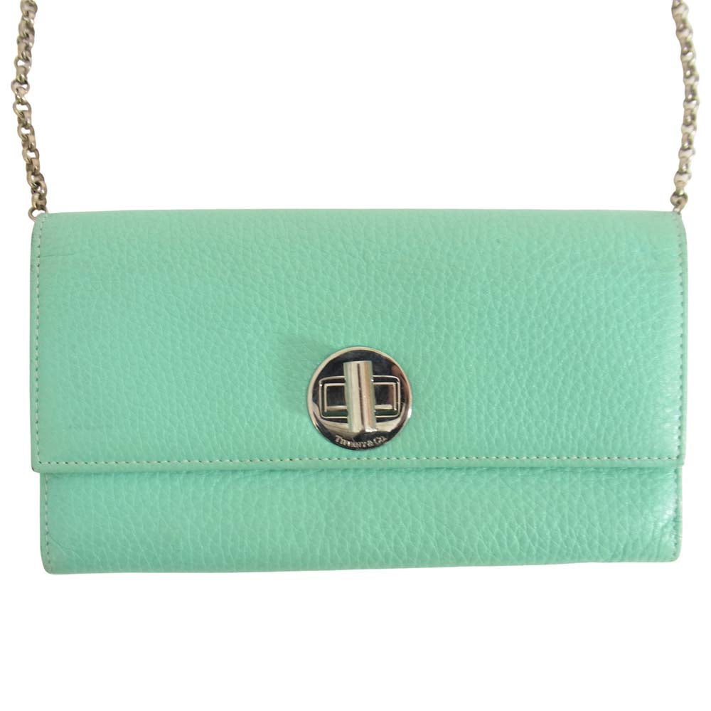 TIFFANY&Co. ティファニー チェーン ウォレット ライトブルー系【中古】