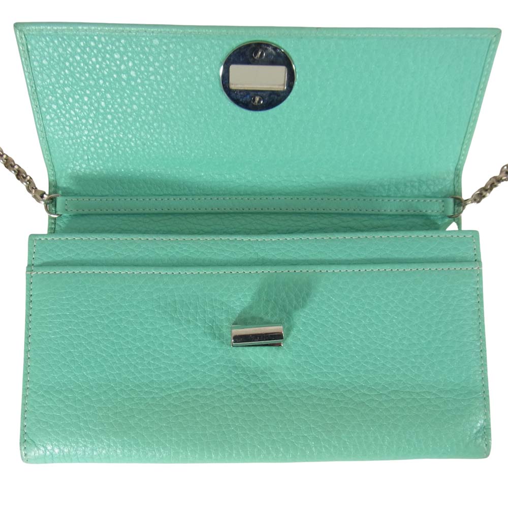 TIFFANY&Co. ティファニー チェーン ウォレット ライトブルー系【中古】
