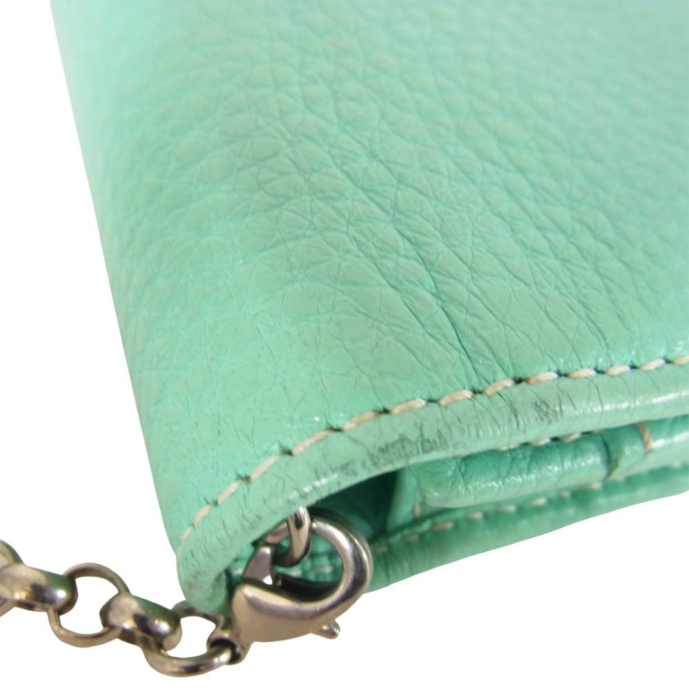 TIFFANY&Co. ティファニー チェーン ウォレット ライトブルー系【中古】
