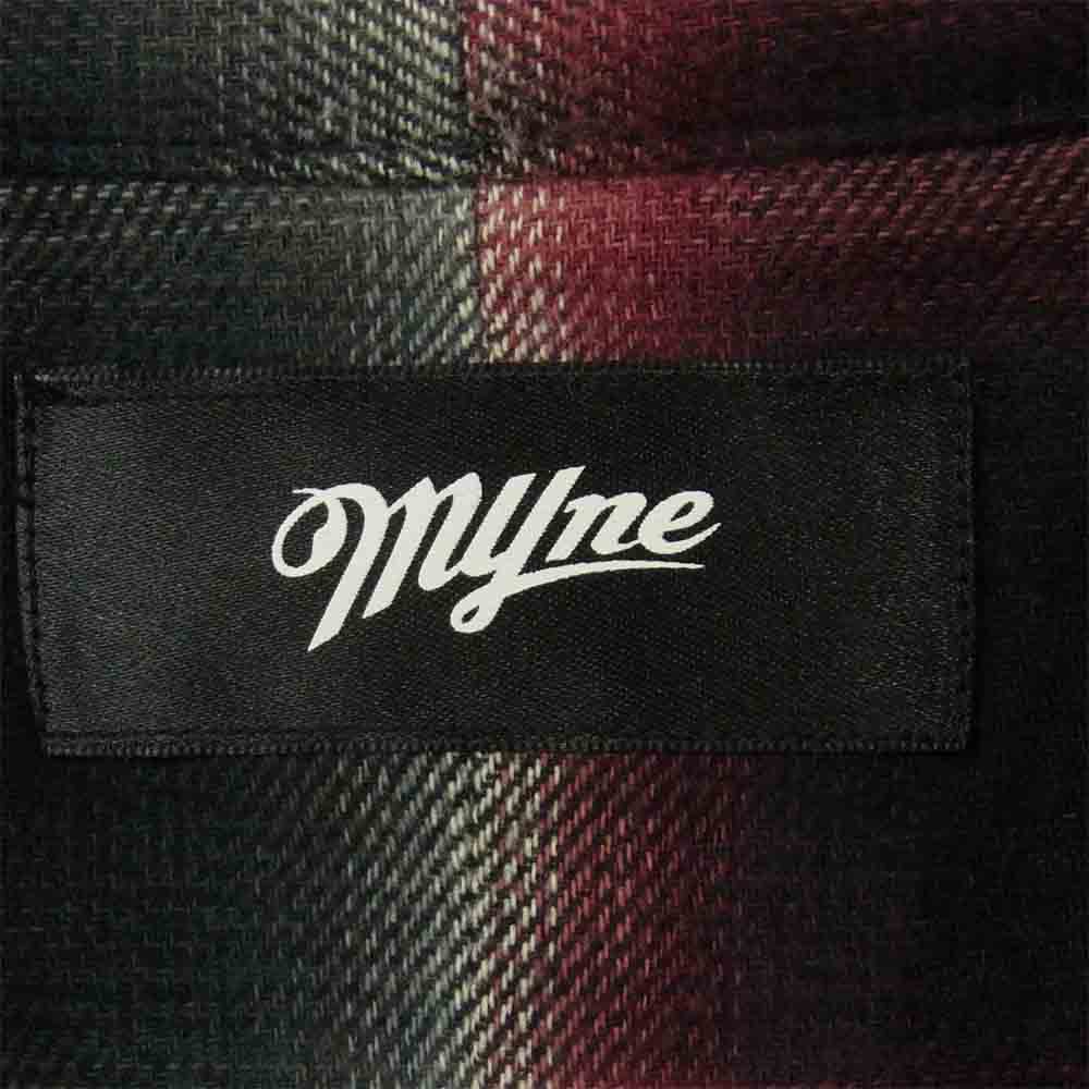 MIHARA YASUHIRO ミハラヤスヒロ G04SH141 2トーン チェック 長袖 シャツ フーディ レッド系 ブラック系 M【中古】