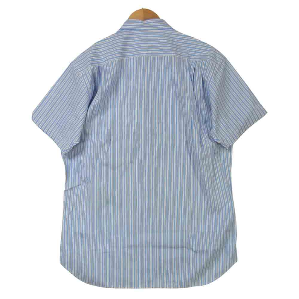 COMME des GARCONS コムデギャルソン 19SS S27061 SHIRT 切り抜き 襟 ギンガムチェック パッチワーク 半袖 シャツ ライトブルー系 M【中古】