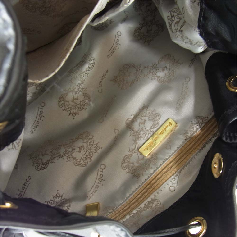 Orobianco オロビアンコ 巾着 2WAY ショルダー バッグ ブラック系【中古】