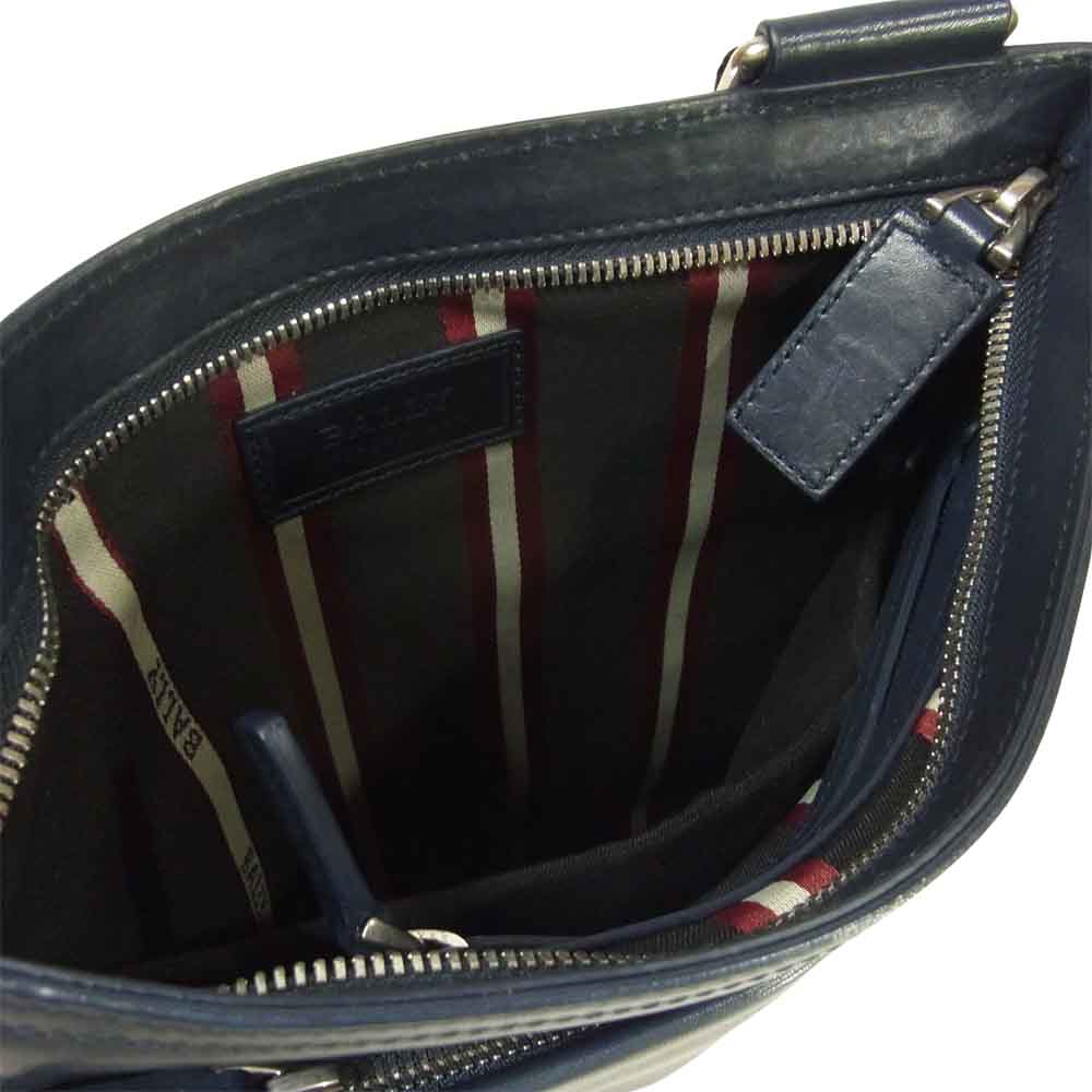 BALLY バリー Terino Leather Shoulder Bag レザー ショルダー バッグ ネイビー系【中古】