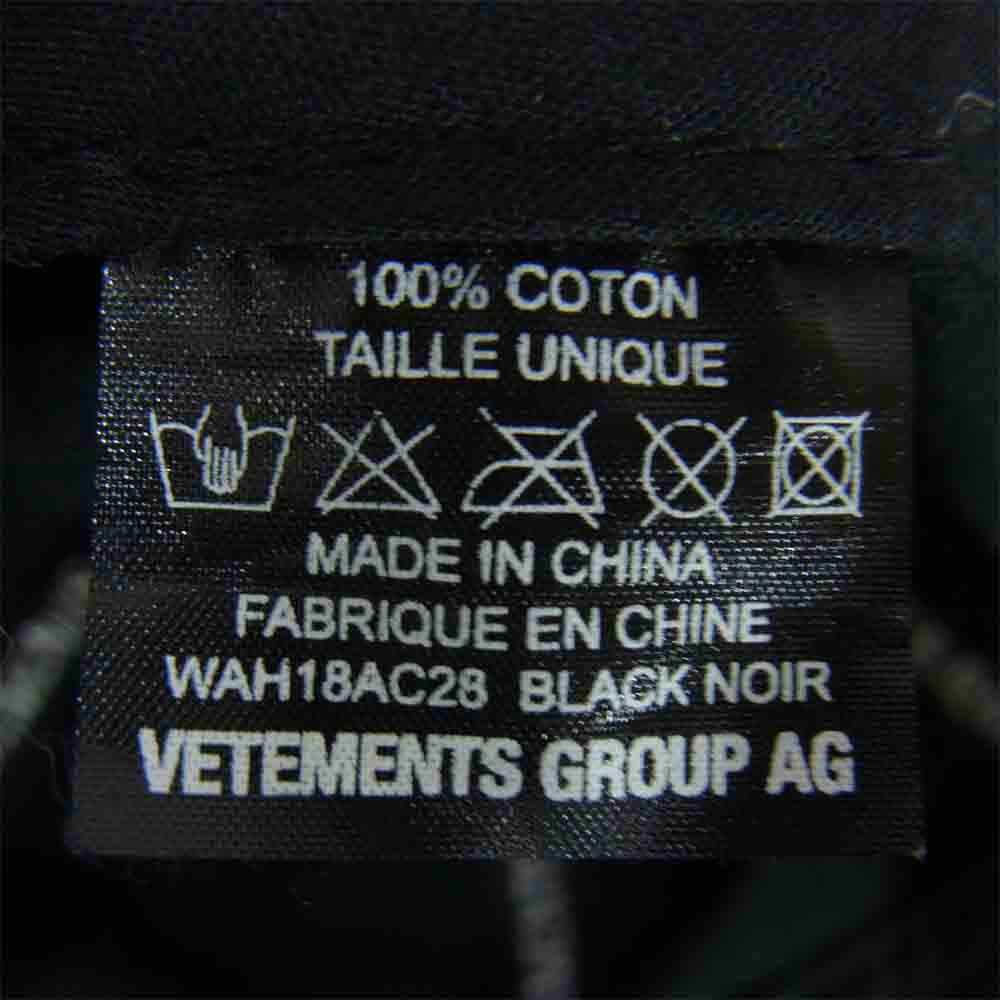 VETEMENTS ヴェトモン 17AW GENETICALLY MODIFIED CAP キャップ ブラック系【中古】