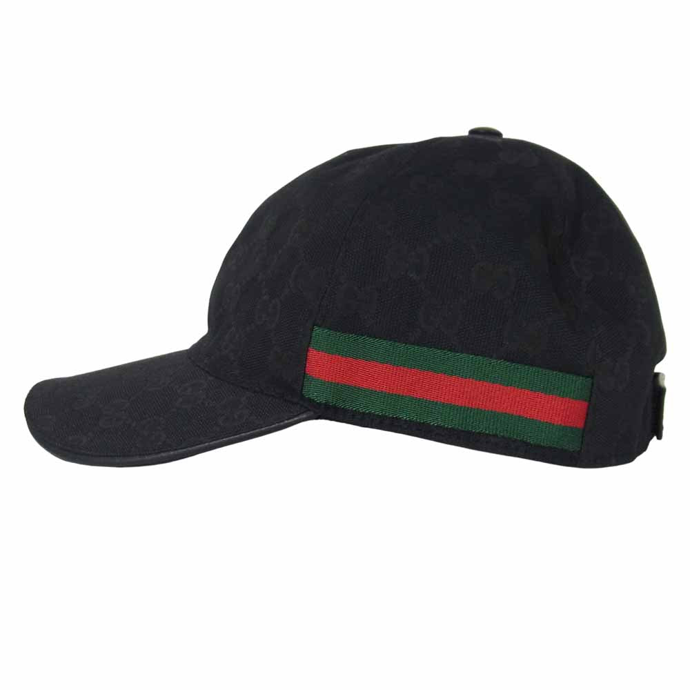 GUCCI グッチ 200035 国内正規品 オリジナル GGキャンバス ベースボール キャップ ブラック系 XL 60【中古】