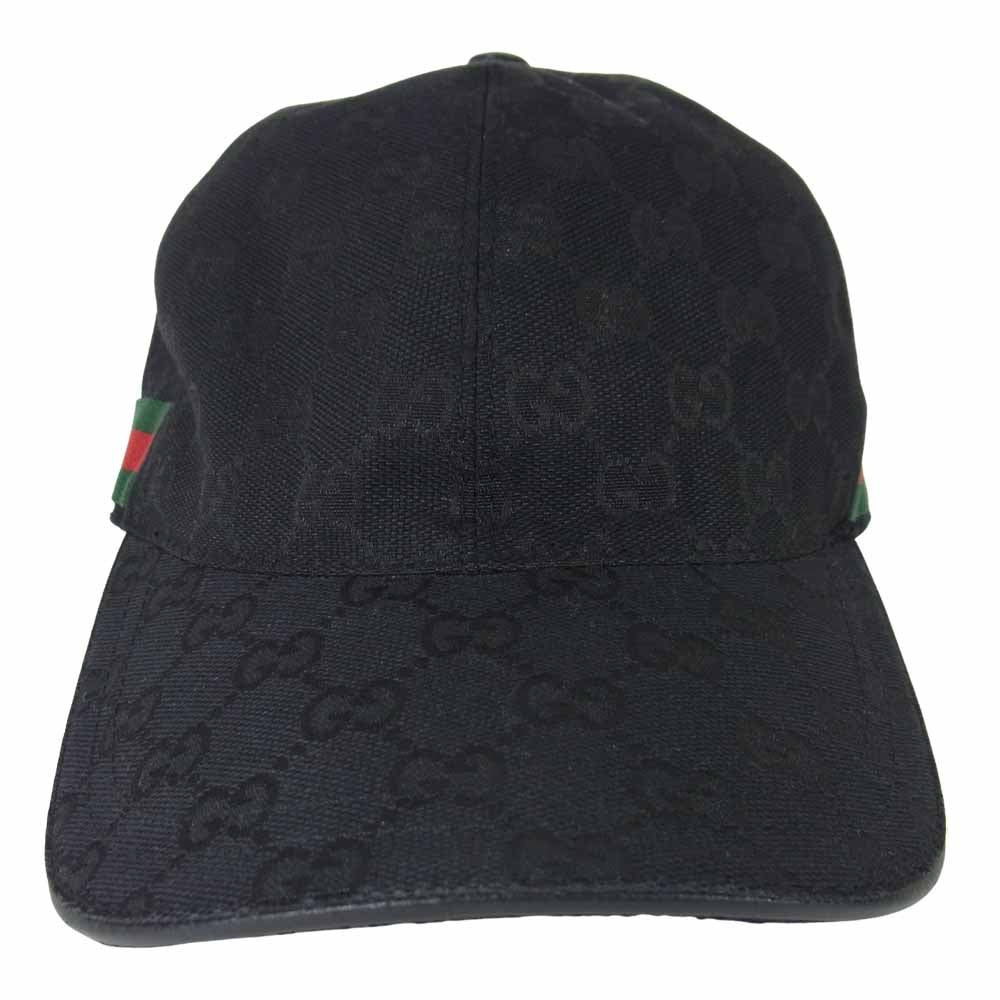 GUCCI グッチ 200035 国内正規品 オリジナル GGキャンバス ベースボール キャップ ブラック系 XL 60【中古】