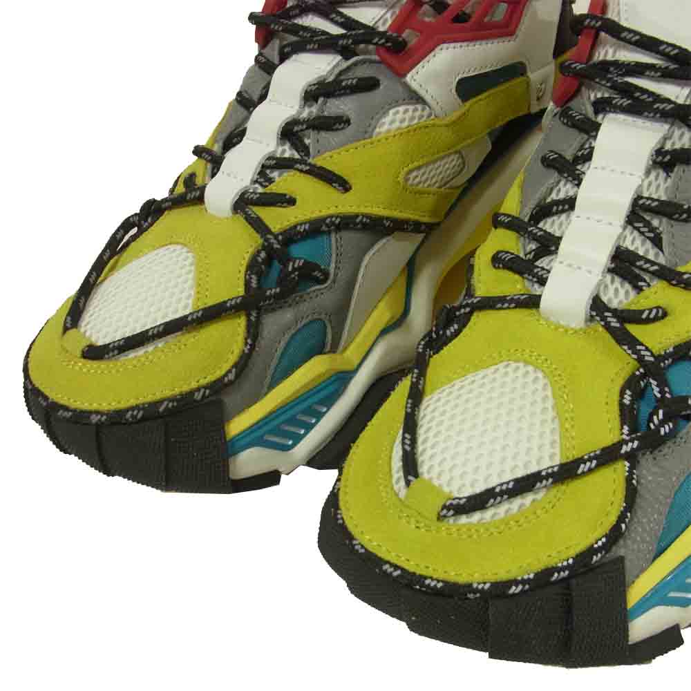 カルバンクライン 205W39NYC STRIKE SNEAKER レザー ストライク スニーカー イエロー系 US9【極上美品】【中古】