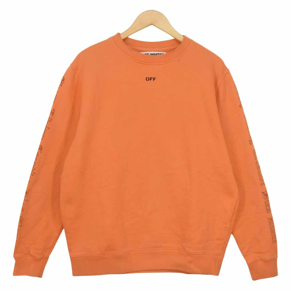 OFF-WHITE オフホワイト 国内正規品 ヴィーロン VLONE Every Living Creative Dies Alone Sweat 袖プリントバックプリントスウェット オレンジ系 S【中古】