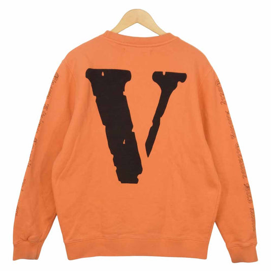 OFF-WHITE オフホワイト 国内正規品 ヴィーロン VLONE Every Living Creative Dies Alone Sweat 袖プリントバックプリントスウェット オレンジ系 S【中古】