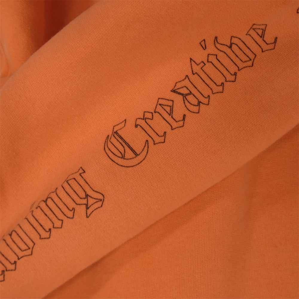 OFF-WHITE オフホワイト 国内正規品 ヴィーロン VLONE Every Living Creative Dies Alone Sweat 袖プリントバックプリントスウェット オレンジ系 S【中古】