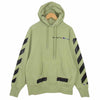 OFF-WHITE オフホワイト 18SS OMBB027S18875050 国内正規品 チャンピオン Champion Hooded Sweatshirt バックアローダメージ加工プルオーバーパーカー ライトグリーン系 M【中古】