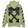 OFF-WHITE オフホワイト 18SS OMBB027S18875050 国内正規品 チャンピオン Champion Hooded Sweatshirt バックアローダメージ加工プルオーバーパーカー ライトグリーン系 M【中古】