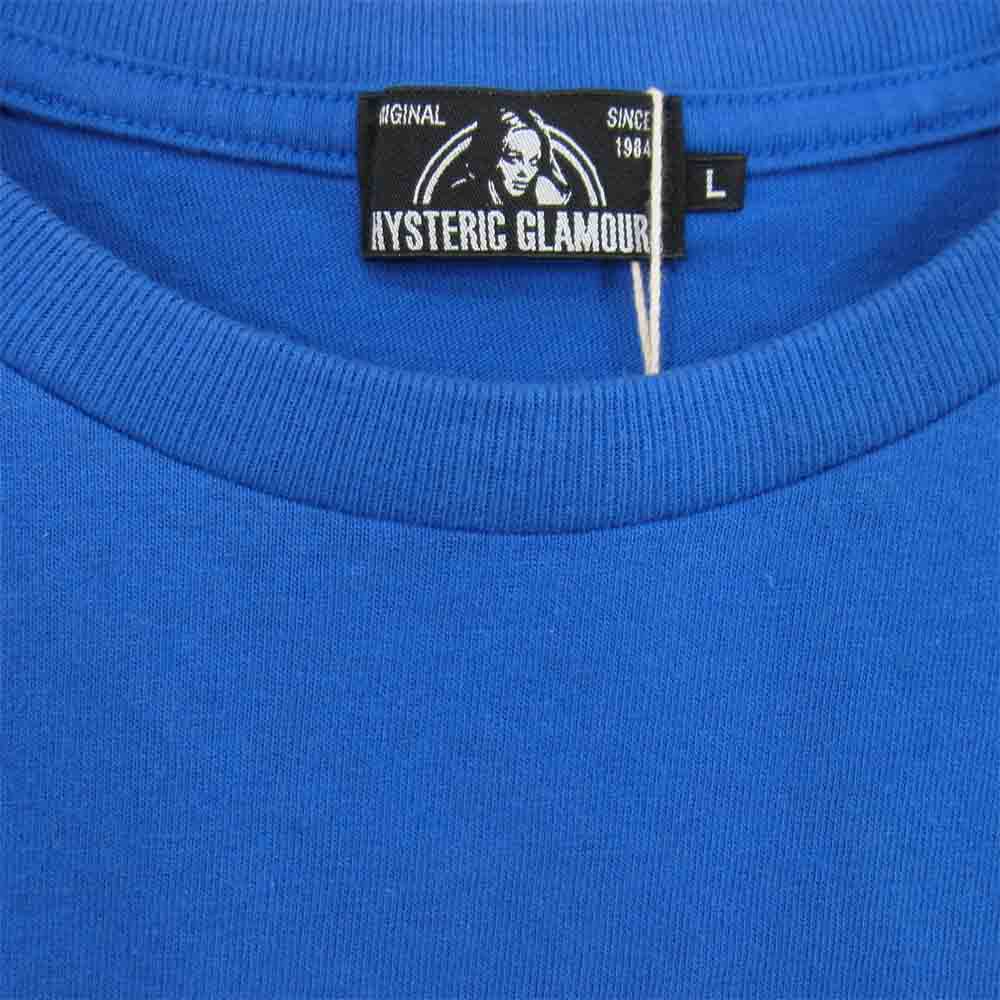 HYSTERIC GLAMOUR ヒステリックグラマー 02211CT27 GOOD GIRLS ガール プリント Tシャツ ブルー系 L【新古品】【未使用】【中古】