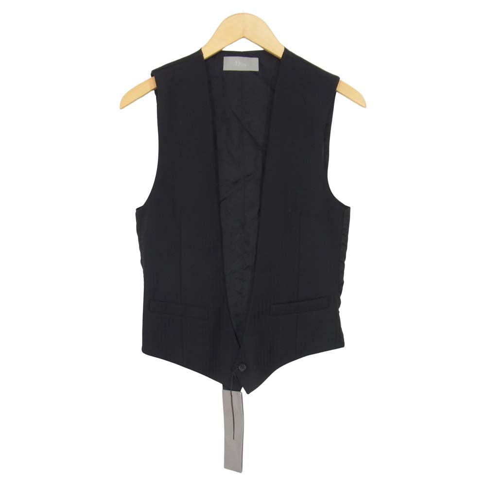 DIOR HOMME ディオールオム 07SS 7E3160080005 エディ期 シャドーストライプ ジレ ベスト ブラック系 44【中古】