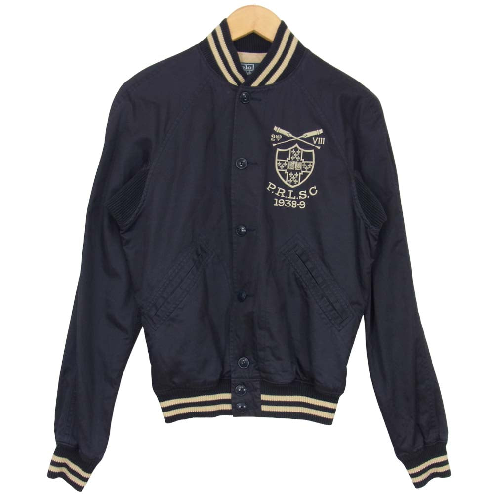 RALPH LAUREN ラルフローレン 国内正規品 コットンナイロン カレッジ スタジャン ブルゾン ネイビー系 XS【中古】
