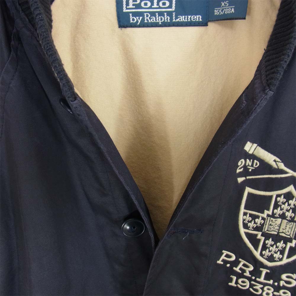 RALPH LAUREN ラルフローレン 国内正規品 コットンナイロン カレッジ スタジャン ブルゾン ネイビー系 XS【中古】