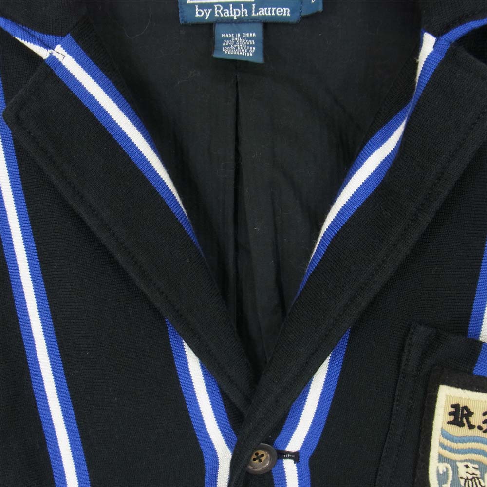 RALPH LAUREN ラルフローレン 国内正規品 ジャージ ストライプ スクールジャケット ブレザー ブルー系 S【中古】